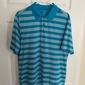 George Blue and White Striped Polo Shirt